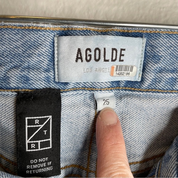 AGOLDE Ripley High Rise Straight Leg Ankle Jeans in Riptide Size 25 Button Fly - Picture 8 of 12
